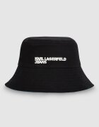 KARL LAGERFELD JEANS Двулицева шапка с бродирано лого Черен/Светлосин
