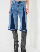 KARL LAGERFELD JEANS Къс панталон от деним с висока талия Прашно синьо