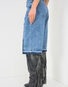 KARL LAGERFELD JEANS Къс панталон от деним с висока талия Прашно синьо