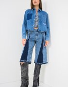 KARL LAGERFELD JEANS Къс панталон от деним с висока талия - Прашно синьо