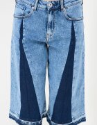 KARL LAGERFELD JEANS Къс панталон от деним с висока талия - Прашно синьо