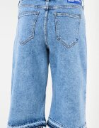 KARL LAGERFELD JEANS Къс панталон от деним с висока талия - Прашно синьо