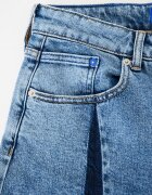 KARL LAGERFELD JEANS Къс панталон от деним с висока талия - Прашно синьо