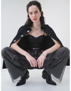 KARL LAGERFELD JEANS Къс топ от еко кожа