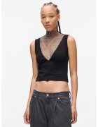 KARL LAGERFELD JEANS Къс топ с мрежа