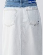 KARL LAGERFELD JEANS Къса пола от деним с фронтална цепка Син/Крем