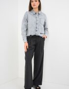 KARL LAGERFELD JEANS Къса риза от деним Сив меланж