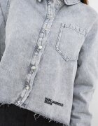 KARL LAGERFELD JEANS Къса риза от деним Сив меланж