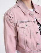 KARL LAGERFELD JEANS Късо дънково яке с джобове с капаче Прашно розово