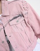 KARL LAGERFELD JEANS Късо дънково яке с джобове с капаче Прашно розово