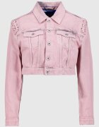 KARL LAGERFELD JEANS Късо дънково яке с джобове с капаче Прашно розово