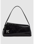 KARL LAGERFELD JEANS Кожена чанта през рамо с капаче - Черен