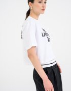 KARL LAGERFELD JEANS Памучна къса тениска с графит Черен/Бял