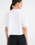 KARL LAGERFELD JEANS Памучна къса тениска с графит Черен/Бял