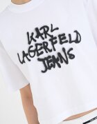 KARL LAGERFELD JEANS Памучна къса тениска с графит Черен/Бял