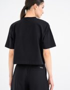 KARL LAGERFELD JEANS Памучна къса тениска с графит Черен/Фуксия