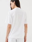 KARL LAGERFELD JEANS Памучна тениска с лого Бял/Тюркоаз