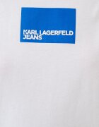 KARL LAGERFELD JEANS Памучна тениска с лого Бял/Тюркоаз