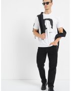 KARL LAGERFELD JEANS Памучна тениска с лого - Черен/Бял