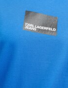KARL LAGERFELD JEANS Памучна тениска с лого Избеляло черно/Кралско Синьо/Бял