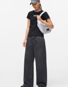 KARL LAGERFELD JEANS Памучна тениска със светлоотразително лого Черен