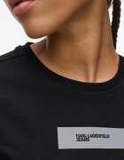 KARL LAGERFELD JEANS Памучна тениска със светлоотразително лого Черен
