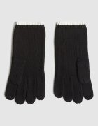 KARL LAGERFELD JEANS Плетени ръкавици с бродерия Черен/Бял