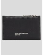 KARL LAGERFELD JEANS Портмоне с цип и метално лого - Черен