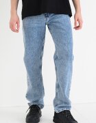KARL LAGERFELD JEANS Прави дънки с миди талия Син меланж