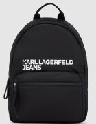 KARL LAGERFELD JEANS Раница с лого и външен джоб Бял/Черен