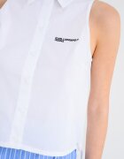 KARL LAGERFELD JEANS Риза без ръкави с бродирано лого Бял