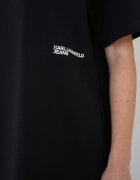 KARL LAGERFELD JEANS Рокля-тениска с дантела Черен