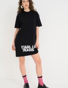 KARL LAGERFELD JEANS Рокля-тениска с лого Черен