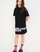 KARL LAGERFELD JEANS Рокля-тениска с лого Черен