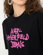KARL LAGERFELD JEANS Рокля-тениска с лого - Черен