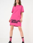 KARL LAGERFELD JEANS Рокля-тениска с лого Фуксия