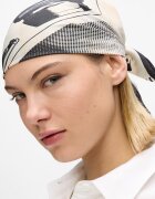 KARL LAGERFELD JEANS Шал с графика Слонова кост/Черен