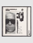 KARL LAGERFELD JEANS Шал с графика Слонова кост/Черен