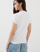 KARL LAGERFELD JEANS Слим тениска от органичен памук Бял
