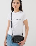 KARL LAGERFELD JEANS Слим тениска от органичен памук Бял