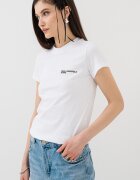 KARL LAGERFELD JEANS Слим тениска от органичен памук Бял