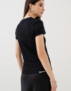 KARL LAGERFELD JEANS Слим тениска от органичен памук Черен