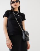 KARL LAGERFELD JEANS Слим тениска от органичен памук Черен