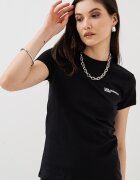 KARL LAGERFELD JEANS Слим тениска от органичен памук Черен