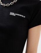 KARL LAGERFELD JEANS Слим тениска от органичен памук Черен