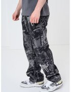 KARL LAGERFELD JEANS Свободни дънки с десен - Черен/Сив
