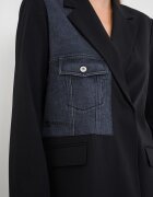 KARL LAGERFELD JEANS Свободно сако с контрастен панел Черен