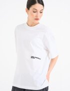 KARL LAGERFELD JEANS Тениска от органичен памук Бял/Розово