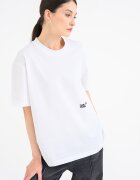 KARL LAGERFELD JEANS Тениска от органичен памук Бял/Розово