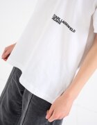 KARL LAGERFELD JEANS Тениска от органичен памук Бял/Розово